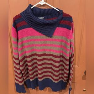 EDDIE BAUER Womens Button Neck Sweater 2XL Multicolored